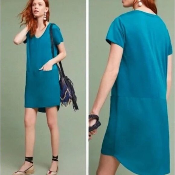 Anthropologie Dolan Left Coast Collection Blue Shift Dress Loren Tunic XL - Picture 1 of 8